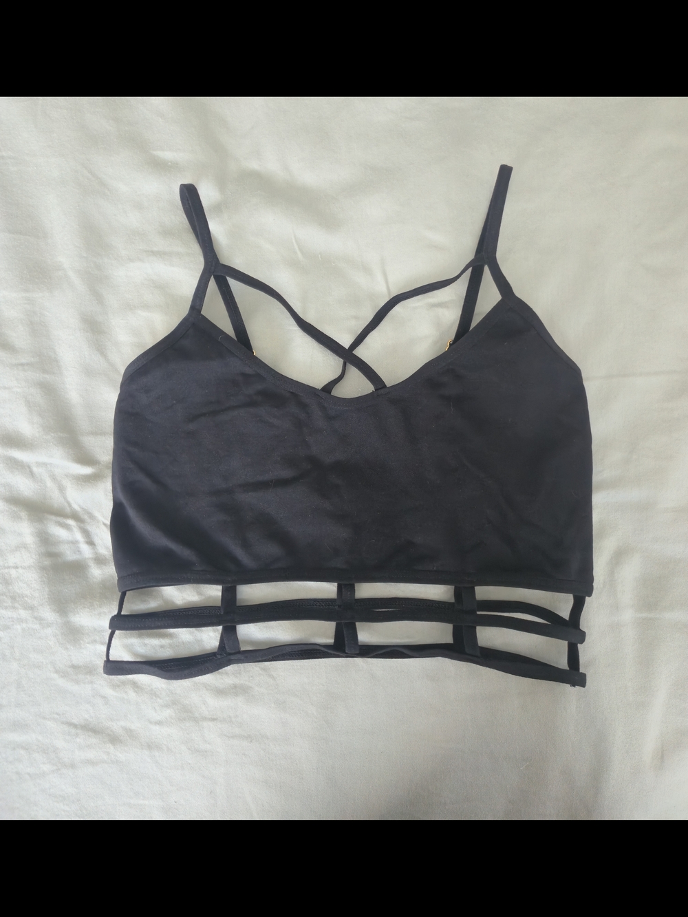 AKIRA Chicago Red Label Black Cage Bottom Bralette